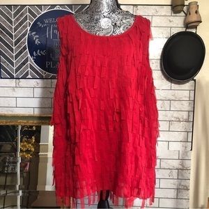 Cocomo Red streamer sleeveless‎ blouse 26/28